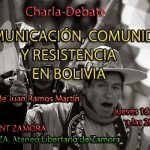CHARLA-DEBATE  "Comunicación, comunidad y resistencia en Bolivia"