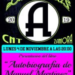 PRESENTACIÓN DEL LIBRO “AUTOBIOGRAFÍA DE MANUEL MARTÍNEZ”